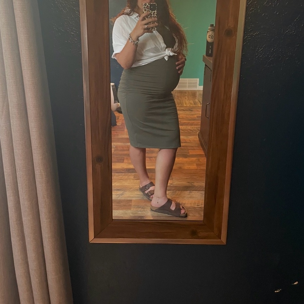 Isabel Maternity by Ingrid & Isabel Olive Pencil Skirt